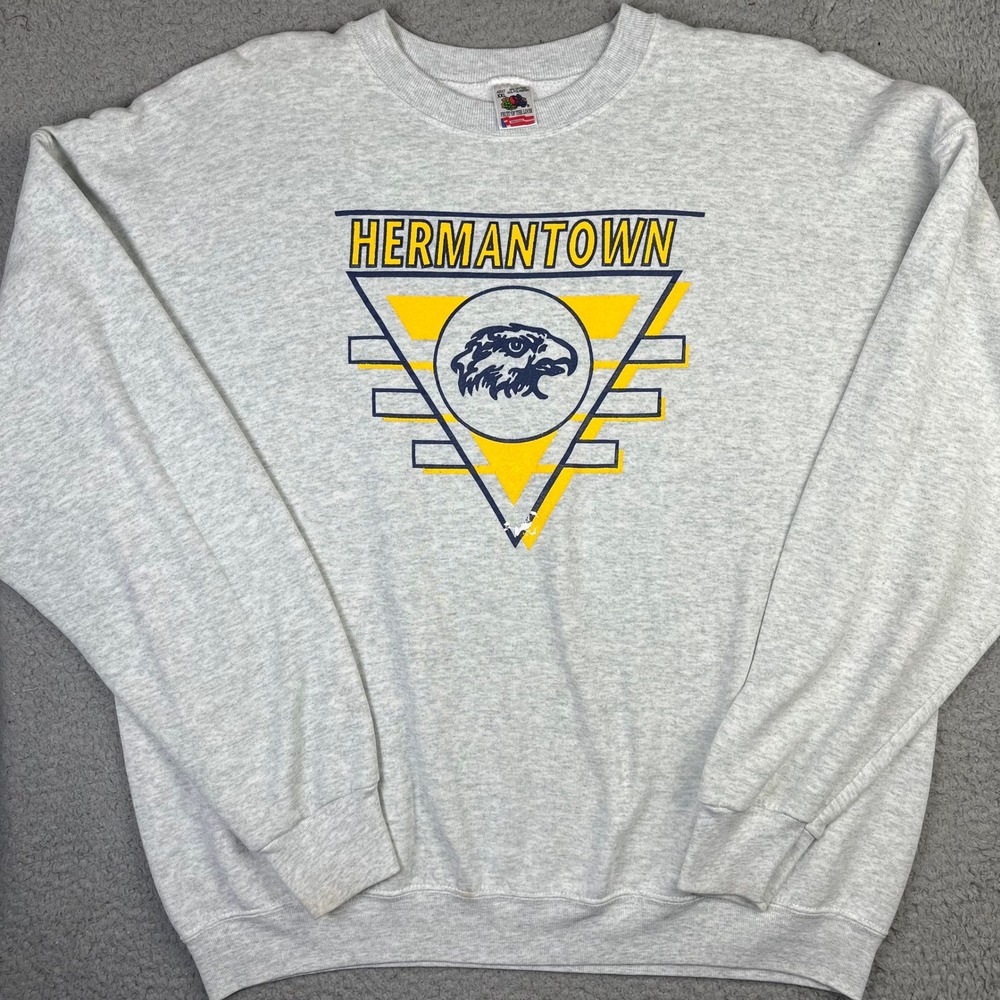 Hermantown Hawks Sweatshirt Size XXL Sweater Vintage Minnesota High School